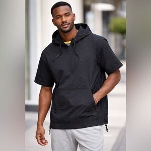 NEW Sean John Black Hooded short sleeve pullover